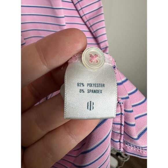 Holderness & Bourne Polo Shirt Mens XLPink Blue Striped Sutton Collins Golf - Picture 5 of 8